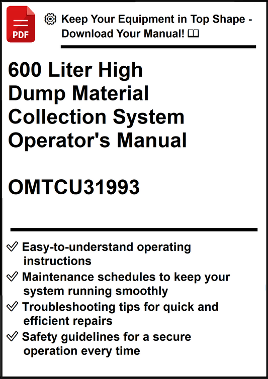 John Deere 600 Liter High Dump Material Collection System Operator's Manual OMTCU31993 - PDF