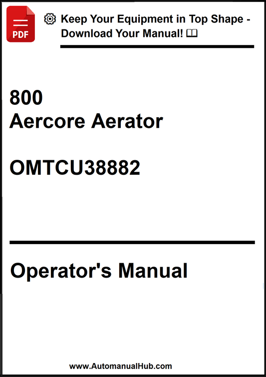 John Deere 800 Aercore Aerator Operator's Manual OMTCU38882 - PDF