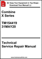 Technical Service Repair Manual for Combine X Series with publication details.
