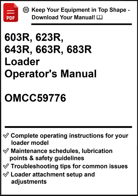 John Deere 603R, 623R, 643R, 663R, 683R Loader Operator's Manual OMCC59776 - PDF