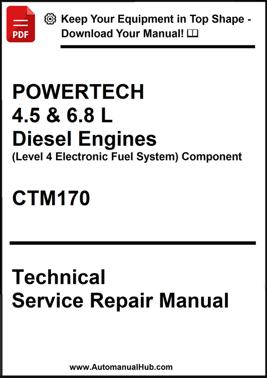 Technical service repair manual for POWERTECH diesel engines on a white background