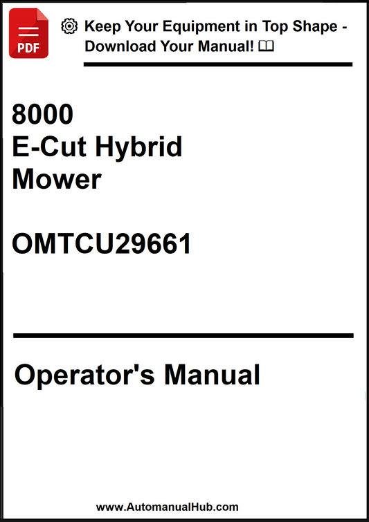 John Deere 8000 E-Cut Hybrid Mower Operator's Manual OMTCU29661 - PDF