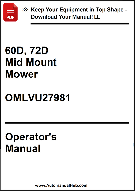 John Deere 60D, 72D Mid Mount Mower Operator's Manual OMLVU27981 - PDF