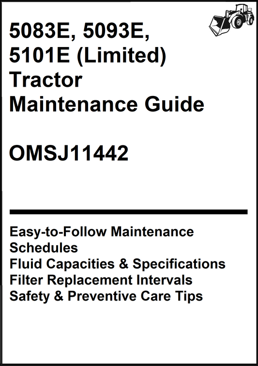 John Deere 5083E, 5093E, 5101E (Limited) Tractor Maintenance Guide OMSJ11442 - PDF