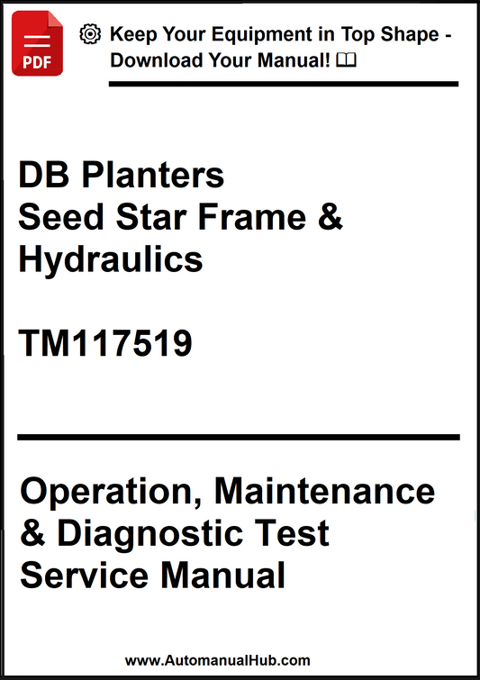 Manual cover for DB Planters Seed Star Frame & Hydraulics with text and logo.